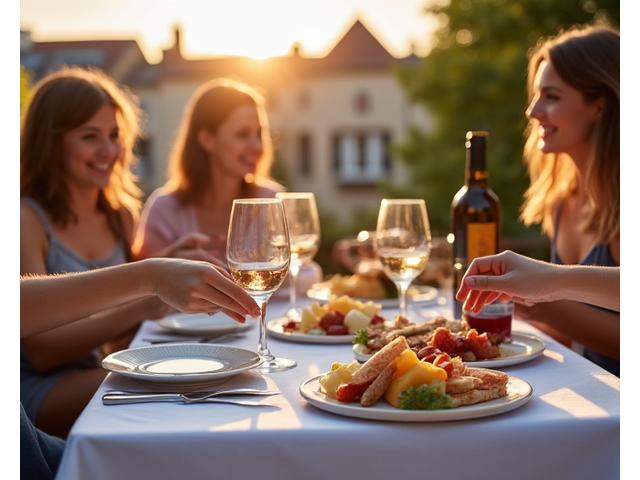 Scène de dégustation avec plat et accessoires lifestyle